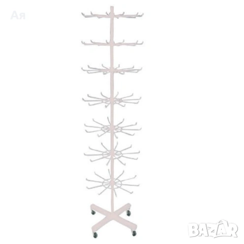 Стелаж въртележка бял 7 нива