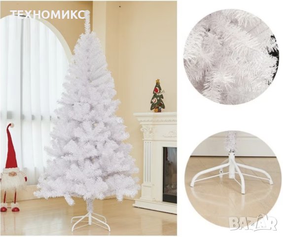 Коледна Снежно Бяла Елха с шишарки , снимка 5 - Декорация за дома - 42449782