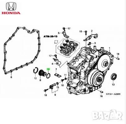 О-пръстен филтър скоростна кутия 91303PWR003 91303-PWR-003 Honda, снимка 2 - Части - 50854665