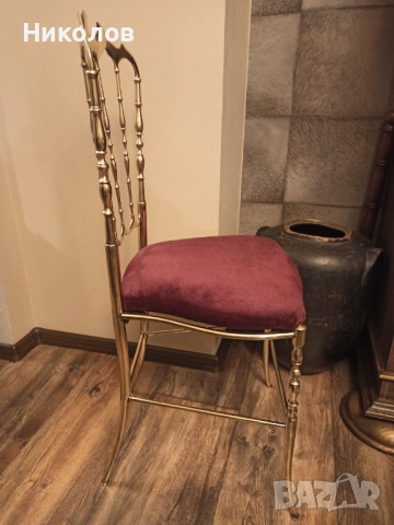 Месингов стол Chiavari, снимка 2 - Антикварни и старинни предмети - 52573803