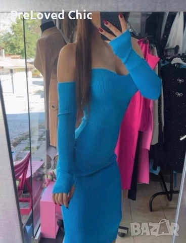Синя рокля , снимка 2 - Рокли - 52542398