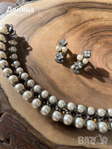 Невероятно красиви🥰 Купих я за огърлица, но се оказа, че е декорация за коса ♥️ Перли, кристали, ме, снимка 11 - Бижутерийни комплекти - 52634716