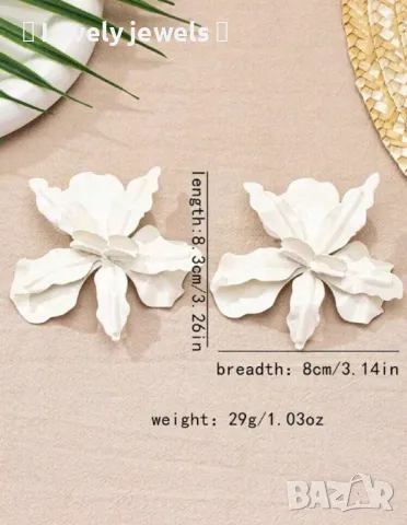 Големи цикламени обици орхидея 21, снимка 3 - Обеци - 50277715