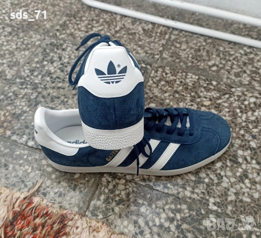 Чисто нови adidas Gazelle blue navy uk9.5/us10 /N44 70 евро, снимка 3 - Маратонки - 53997571