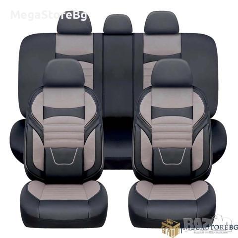 Тапицерия кожа и плат за МПС 3385 - 11 БР/К-Т Черно/Сиво