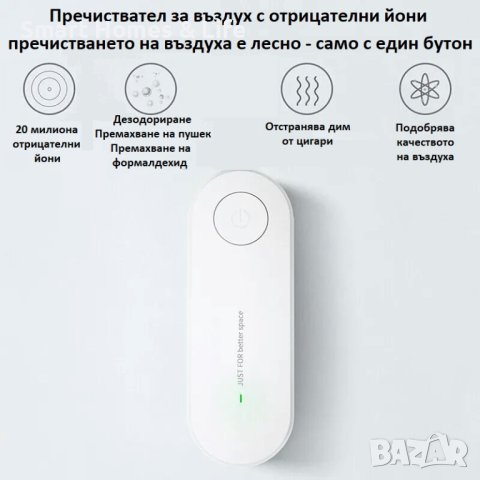 Мини пречиствател за въздух с отрицателни йони