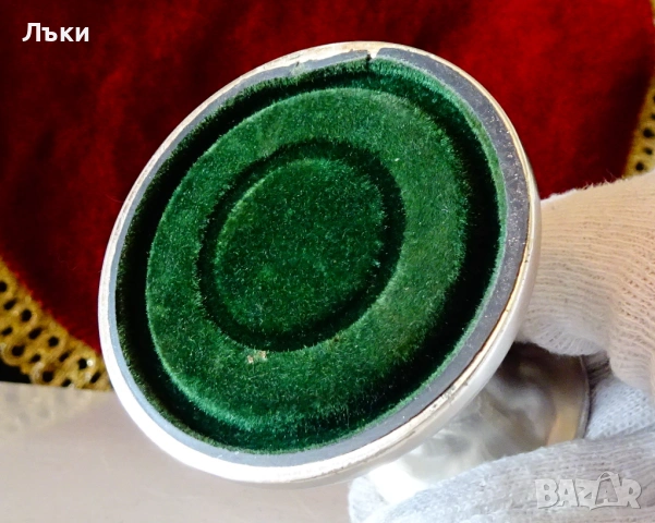 Посребрен свещник 7 см.,перлен релеф. , снимка 5 - Антикварни и старинни предмети - 53977715