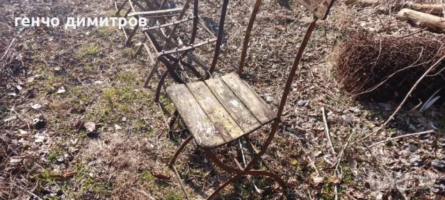 стари сгъваеми железни столове 13 бр, снимка 9 - Антикварни и старинни предмети - 48550996