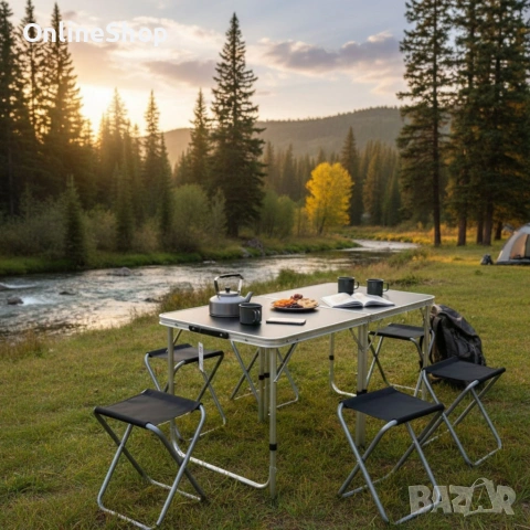 Сгъваема къмпинг маса с 4 стола, снимка 13 - Къмпинг мебели - 53263603