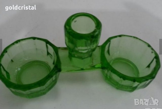 антикварна солница  цветно стъкло, снимка 2 - Антикварни и старинни предмети - 30149659