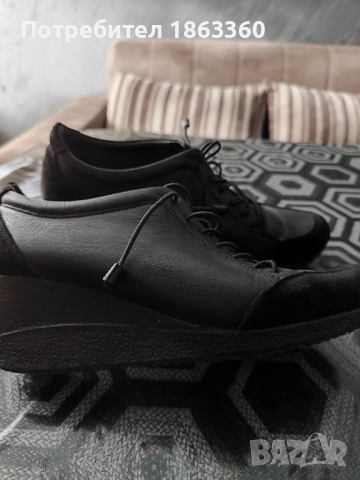 черни обувки с платформа естествена кожа, снимка 2 - Дамски ежедневни обувки - 52719236