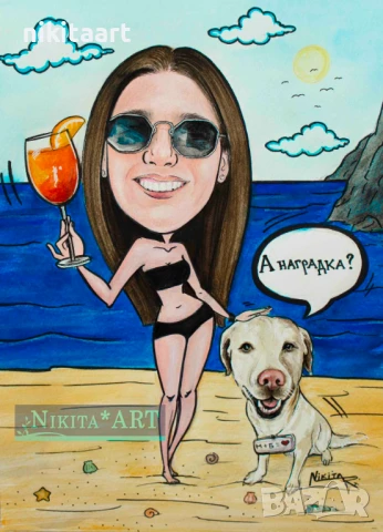 Карикатури по поръчка ръчно рисувани, снимка 2 - Картини - 45829916