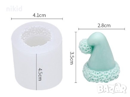 3D Коледна Шапка Шапчица силиконов молд форма фондан шоколад гипс свещ декор, снимка 2 - Форми - 37984106