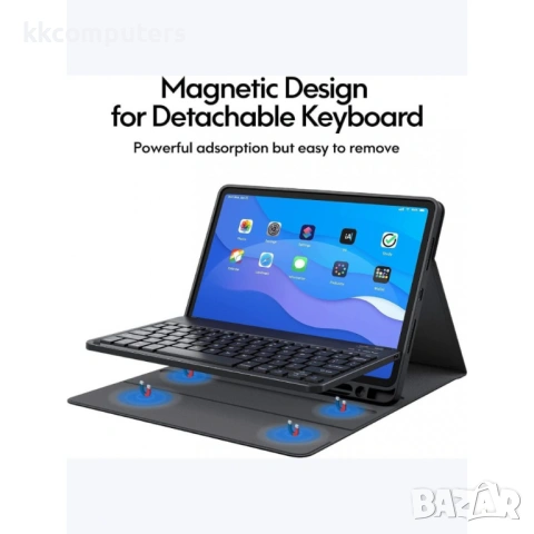 Bluetooth Клавиатура-Калъф за Apple iPad (2025) / 10.9" (2022) - Отделяема, 3 Ъгъла, Съвместим със З, снимка 6 - Калъфи, кейсове - 53071798