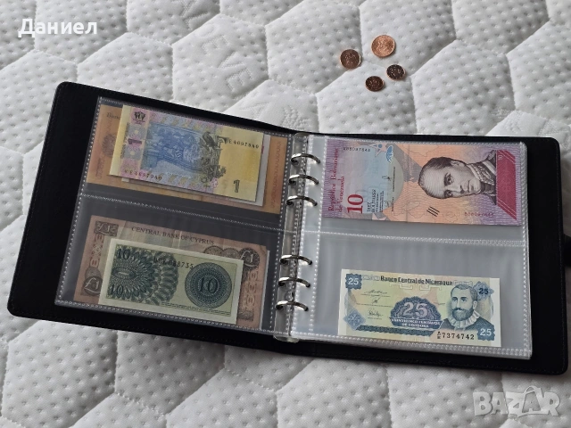 Класьор (албум) за банкноти с включени банкноти , снимка 5 - Нумизматика и бонистика - 54011105