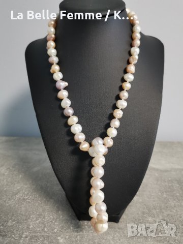 Комплект колие и гривна от големи естествени перли, снимка 3 - Бижутерийни комплекти - 38108067