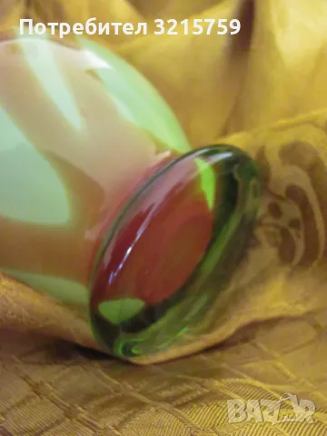 Ваза двуцветно кристално стъкло, ръчна изработка, снимка 2 - Декорация за дома - 49315151