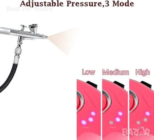 Аерограф за грим, маникюр, сладкарство, декорация акумулаторен BT 19B, снимка 5 - Друго оборудване - 48840385