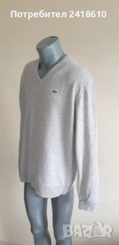 Lacoste Wool Knit V -  Neck Sweater Mens Size 7 -XL / 2XL НОВО! ОРИГИНАЛ! Мъжки Вълнeн Пуловер!, снимка 6 - Пуловери - 52040784