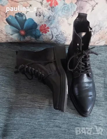 "NUDE" leather boots / Байкър форт дамски боти от естествена кожа , снимка 3 - Дамски боти - 49050425