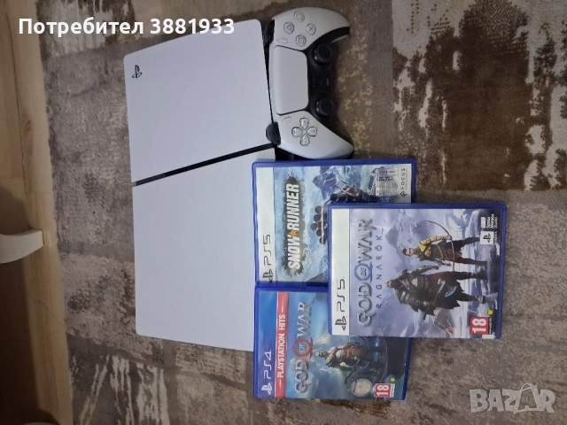 ps 5 slim disc version + 3 игри , снимка 1