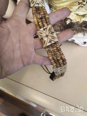 Чокър колие естествени слонова кост и кожа НАМАЛЕНИЕ , снимка 4 - Колиета, медальони, синджири - 42808938