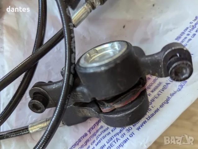 Shimano скорости 3х7 и спирачки, главина и касета, курбели, средно и педали, Плюс диск 160мм. МТБ, снимка 6 - Части за велосипеди - 47396111