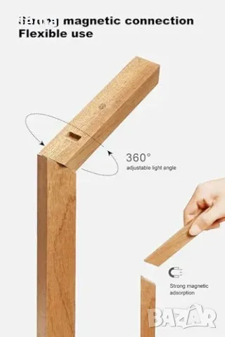 Смарт LED лампа за нощно/маса с безжично зарядно и USB, димираща се (5000K), снимка 4 - Други стоки за дома - 55850036