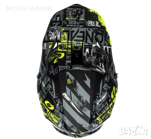 Мотокрос каска O’NEAL 3SRS RIDE BLACK/NEON YELLOW, снимка 4 - Други спортове - 52420277