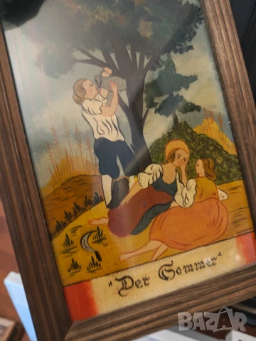 Картини  найвизъм лот рисувани върху стъкло дървени рамки , снимка 5 - Картини - 50474699