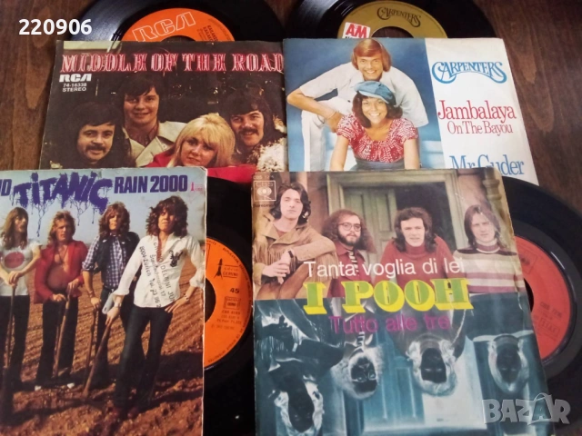 7" Titanic, Pooh, MIddle of the Road, Carpenters lot