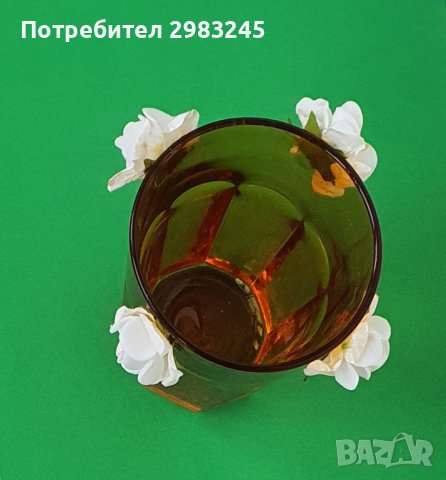 Декорирана стъклена чаша , снимка 3 - Декорация за дома - 42114239
