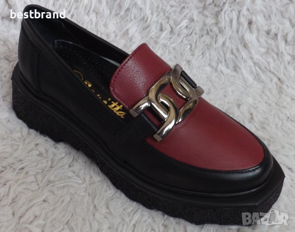 Обувки, естествена кожа, зелени, сини, бордо,  код 506/80, снимка 4 - Дамски ежедневни обувки - 40416452