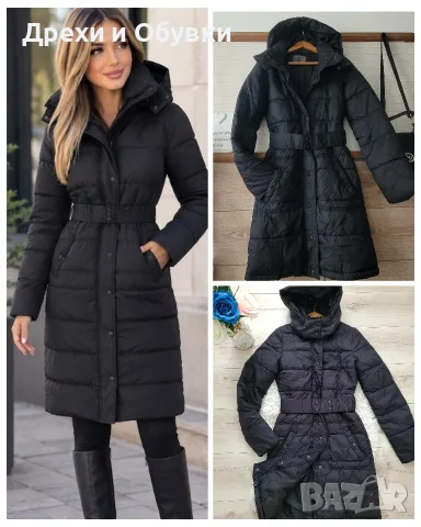 Дълго зимно черно яке с качулка Vero Moda