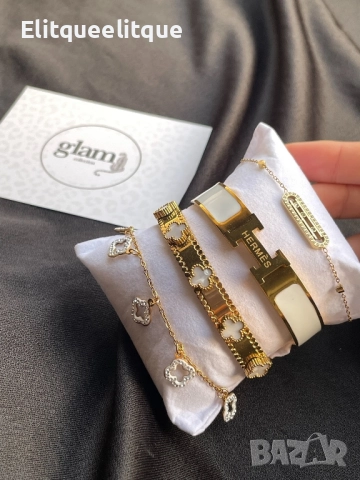 гривна от висококачествена стомана hermes, снимка 5 - Гривни - 52260401