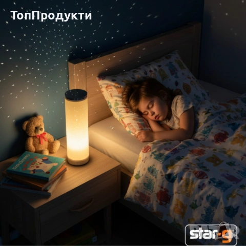 LED настолна лампа със „звезден ефект“ – топла светлина за уют и спокойствие, снимка 3 - Лед осветление - 53073609
