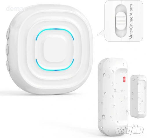 SANJIE Безжичен сензор за аларма за врата, 3 режима, 30 мелодии, 1 приемник и 1 сензор