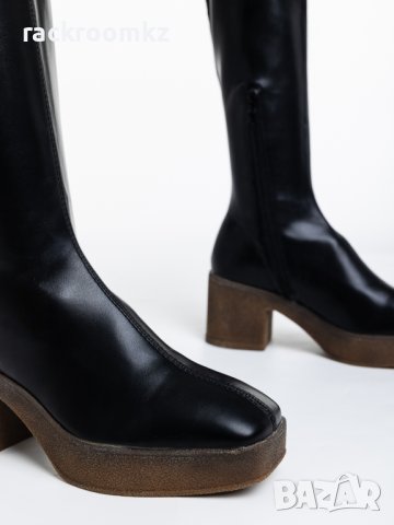 ЗИМНА РАЗПРОДАЖБА! Дамски чизми черни от кожа, снимка 5 - Дамски ботуши - 42536253