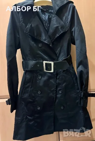 Тренч - черен, снимка 2 - Якета - 47663608