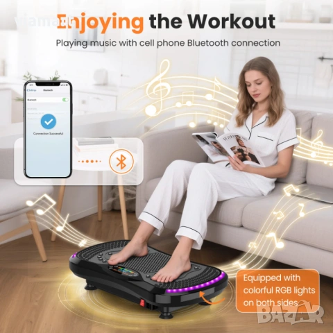 Фитнес вибрираща платформа Betuyoo 628B, 200 нива на интензивност, снимка 7 - Фитнес уреди - 53048387