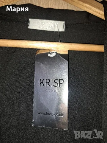 Черно дълго тънко сако на Krisp L, снимка 3 - Сака - 49753472