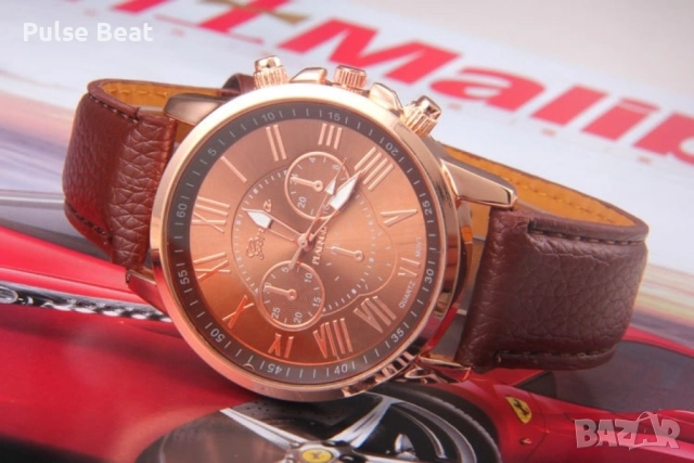 Дамски кварцов часовник с кожена верижка, различни цветове, снимка 5 - Дамски - 52056498