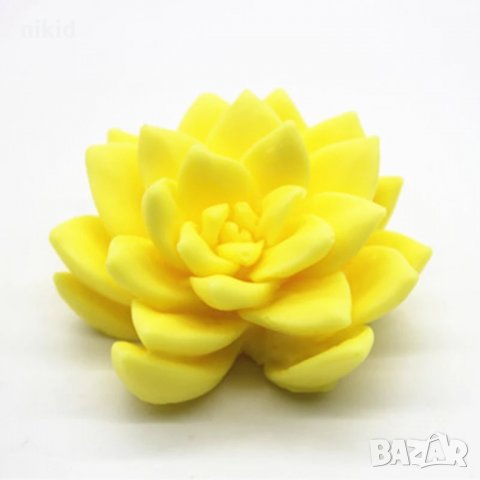 3D Голям Сукулент растение цвете силиконов молд форма декорация торта фондан шоколад свещ гипс сапун, снимка 8 - Форми - 24269229