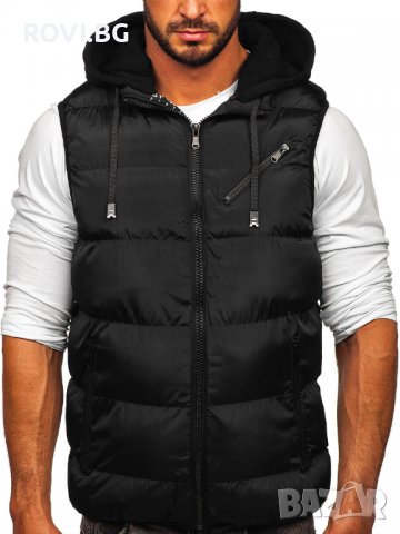 Мъжки елек с качулка – 3306 черен / тъмносин, снимка 13 - Други - 37897708