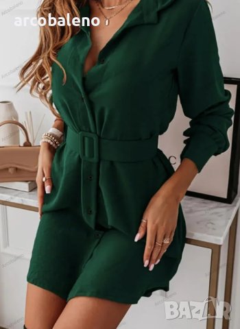 Елегантна дамска ежедневна рокля (риза), 3цвята , снимка 7 - Рокли - 42079548