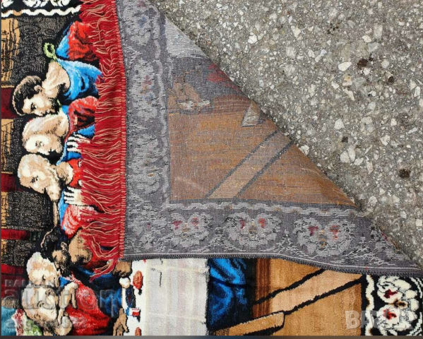 старинен килим, ковьор за стена Исус Христос и тайната вечеря плюшен ковьор за стена, черга, пано, снимка 6 - Други - 44555355