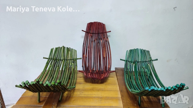 Панери от ратан, бананови листа и бамбук. 