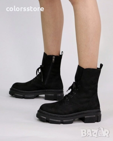 Равни боти - черен велур - BTVD19 - ., снимка 3 - Дамски боти - 51474424