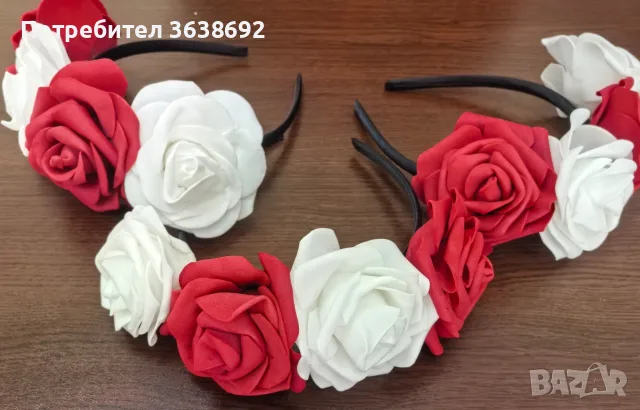 Дамски диадеми с цветя, снимка 3 - Аксесоари за коса - 56372274