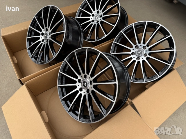 4 бр. чисто нови алуминиеви джанти спорт пакет Mercedes 20'' 5x112 , централен отвор 66.5, снимка 6 - Гуми и джанти - 53039945